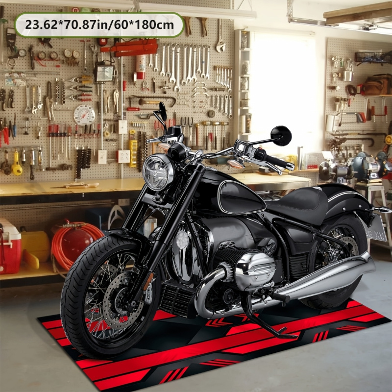 Home Bathroom Rugs - VIKAMA Stylish Motorcycle Display Rug: Non-Slip,