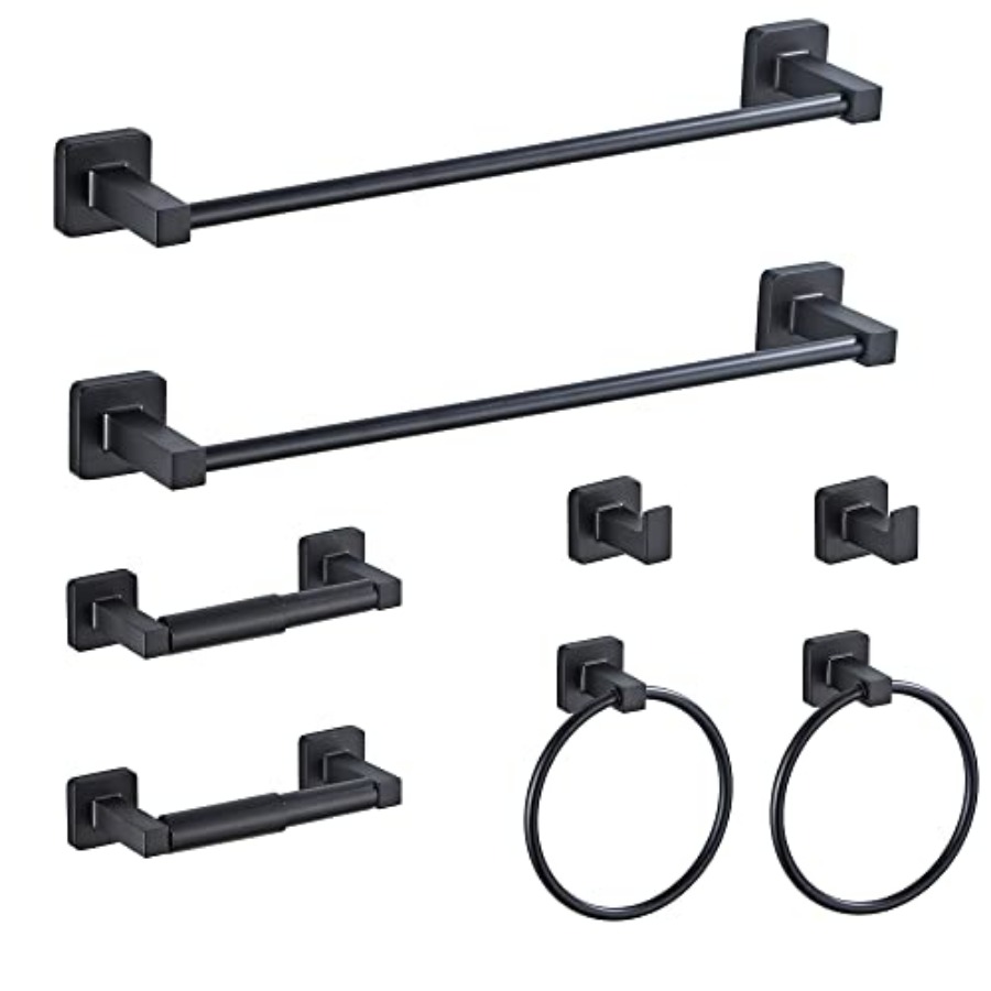 Towel Bar Stainless - Bathroom Hardware Set 8 PiecesTowel Bar