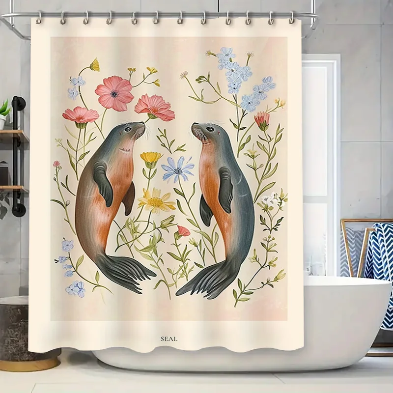 Seal Print Shower Curtain Wate - Home Bathroom Design Ideas recensione e prezzo