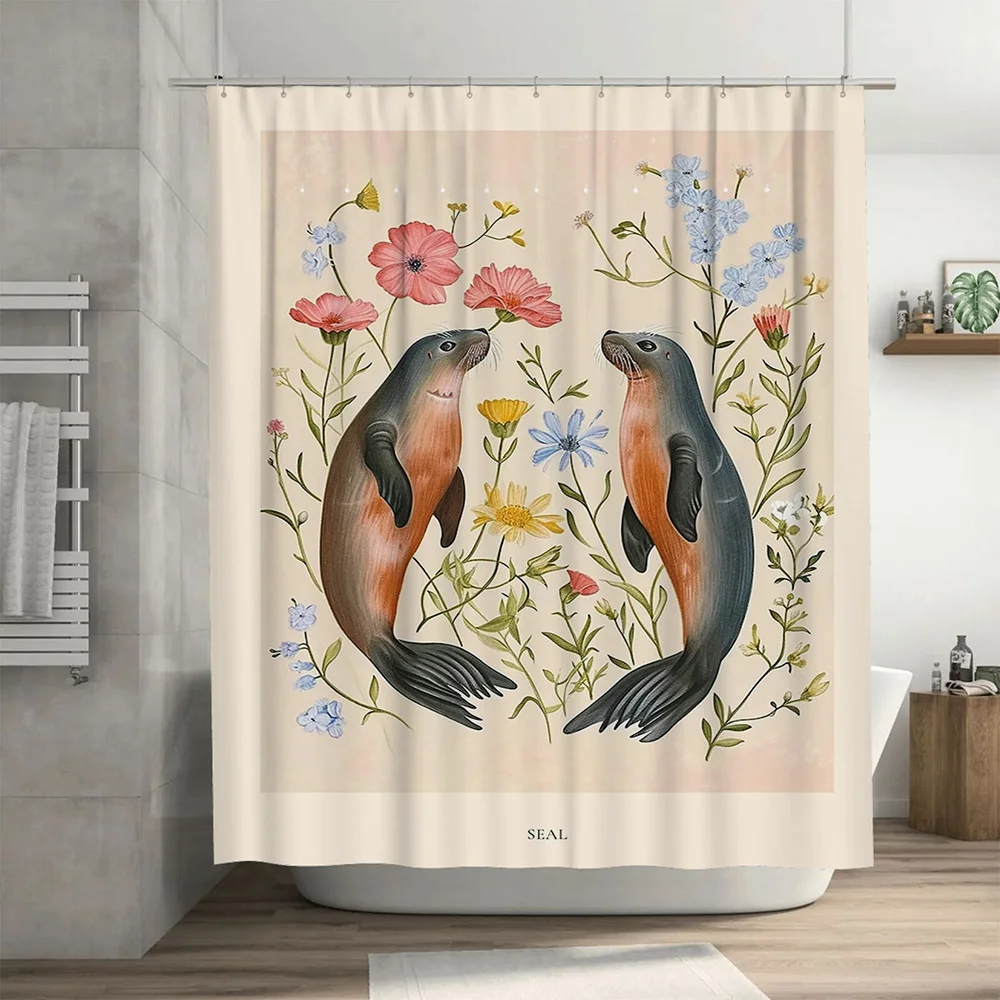 Seal Print Shower Curtain Wate - Home Bathroom Design Ideas recensione e prezzo