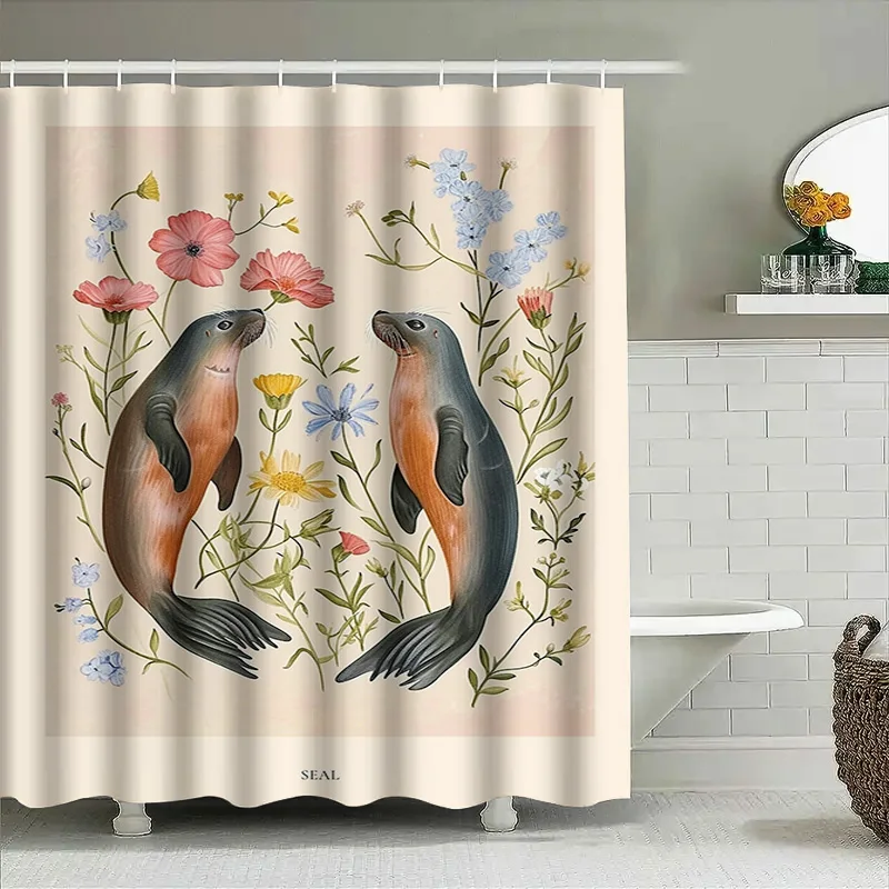 Seal Print Shower Curtain Wate - Home Bathroom Design Ideas recensione e prezzo