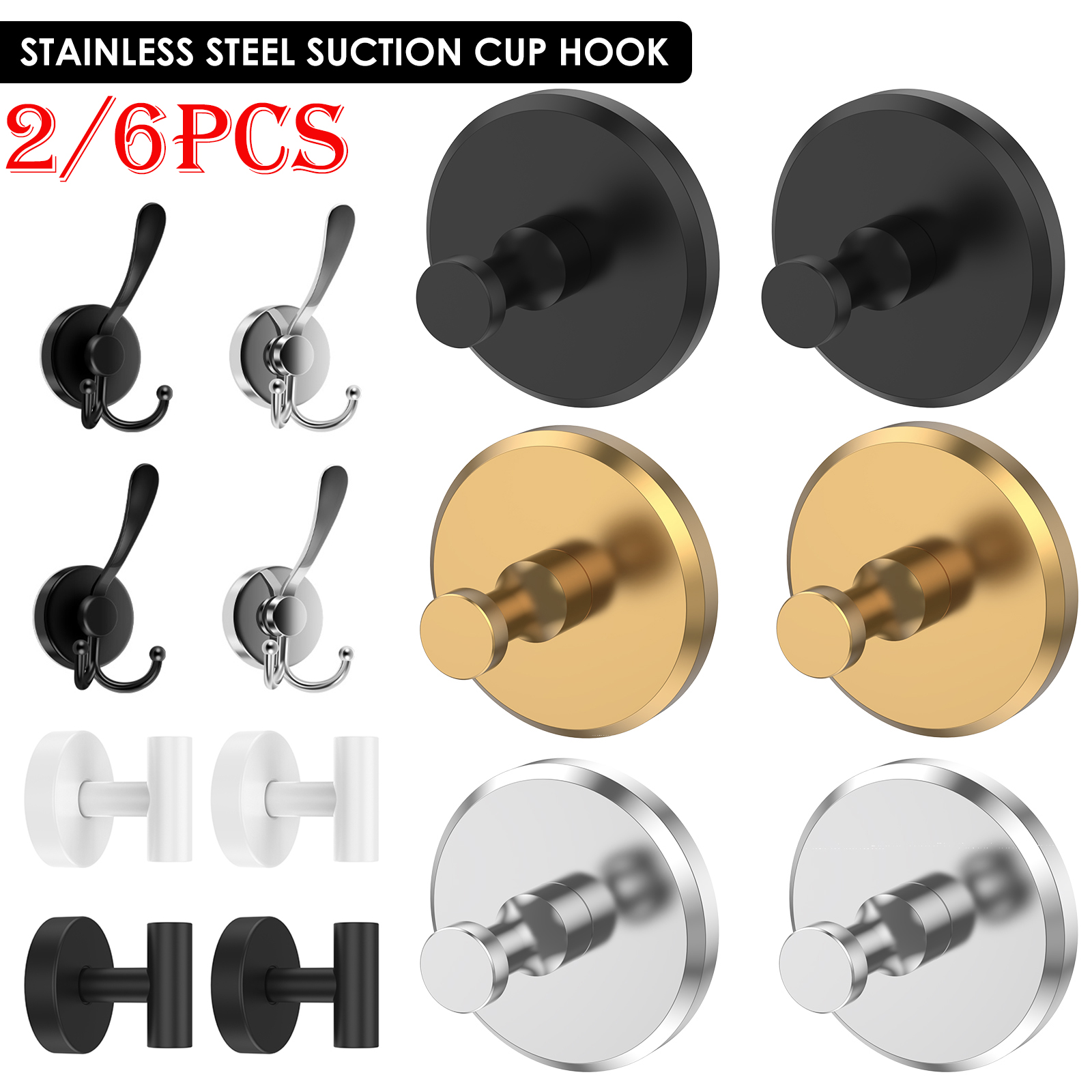 2/6Pcs Stainless Steel Suction - Towel Bar Stainless recensione e prezzo