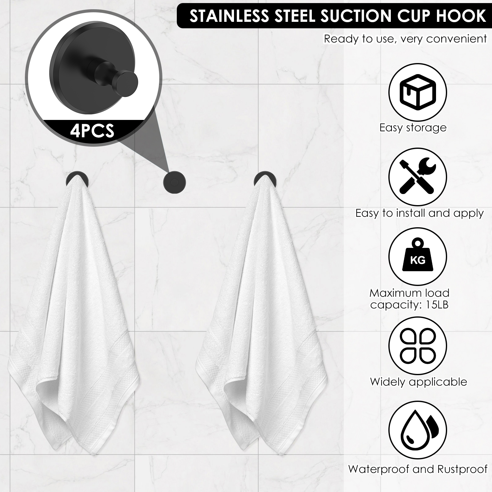 2/6Pcs Stainless Steel Suction - Towel Bar Stainless recensione e prezzo