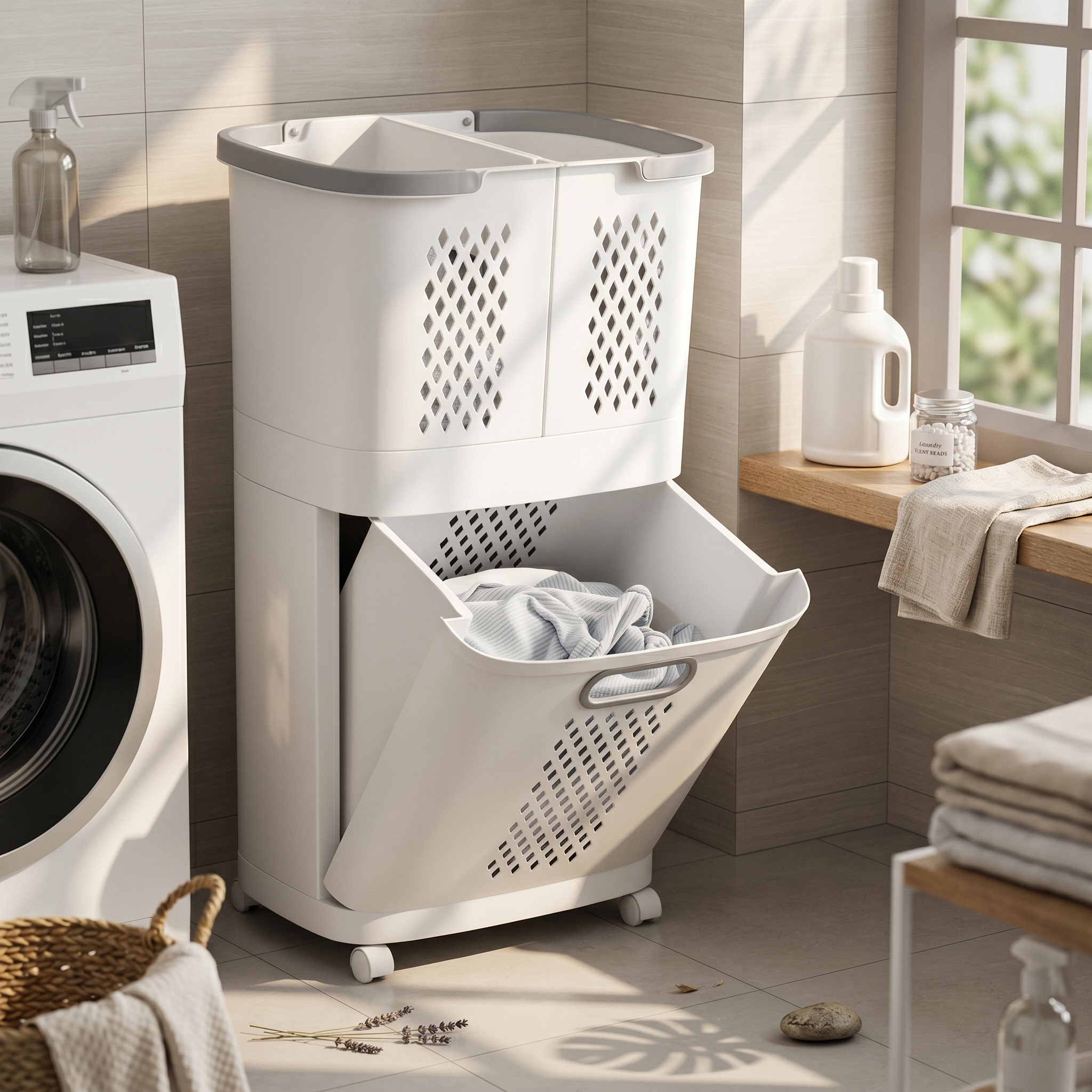 Laundry Sorter Bin Space Savin - Home Bathroom Vent recensione e prezzo