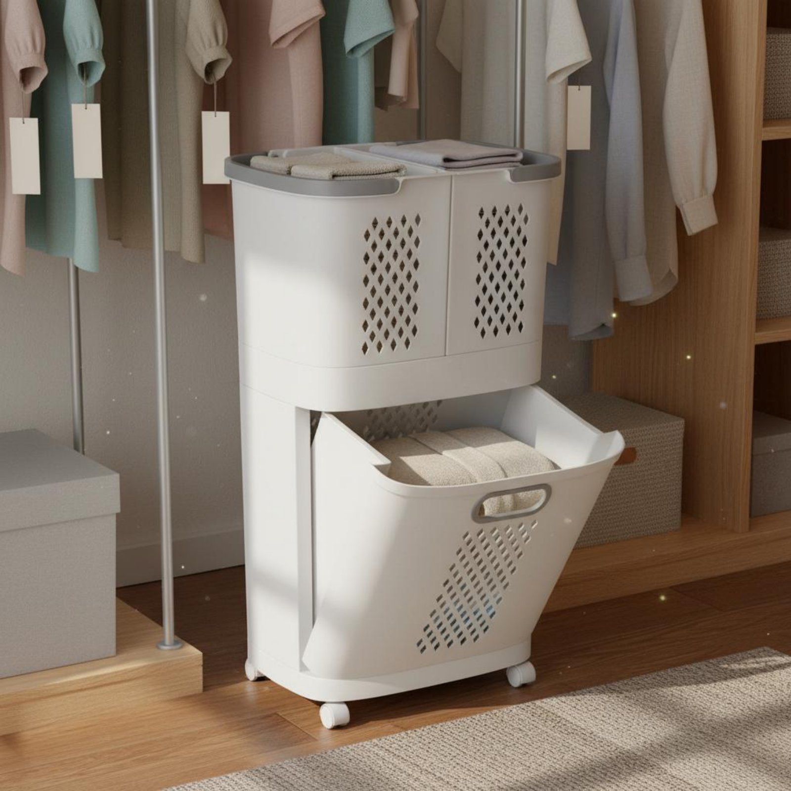 Laundry Sorter Bin Space Savin - Home Bathroom Vent recensione e prezzo