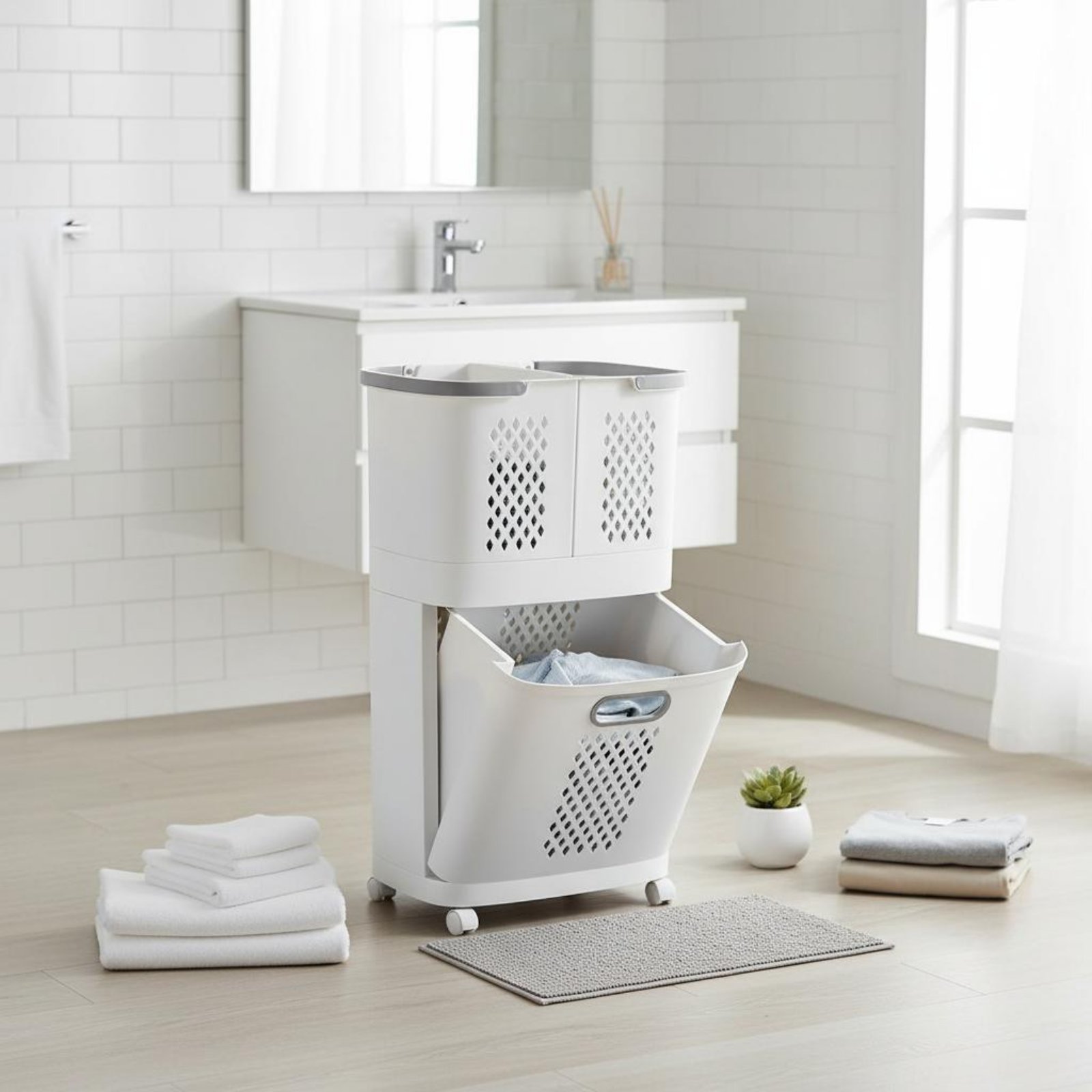 Laundry Sorter Bin Space Savin - Home Bathroom Vent recensione e prezzo