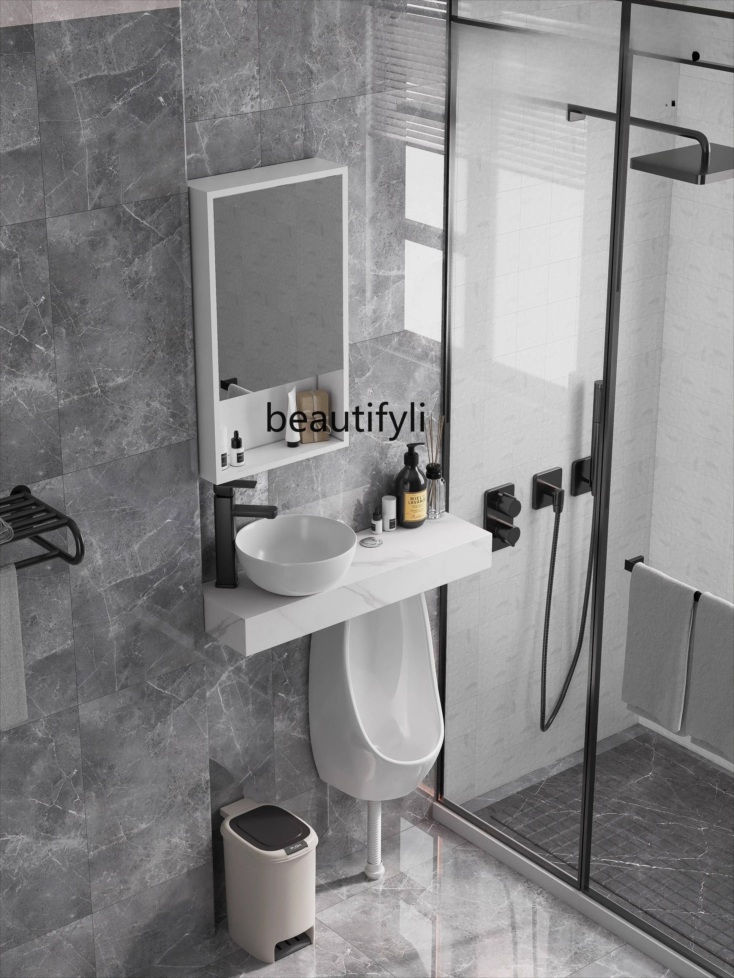 Urinal rock slab countertop in - Home Bathroom With Urinal recensione e prezzo