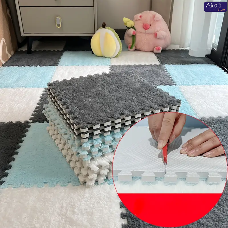4/12pcs Plush Puzzle Foam Floo - Home Goods Bathroom Mats recensione e prezzo