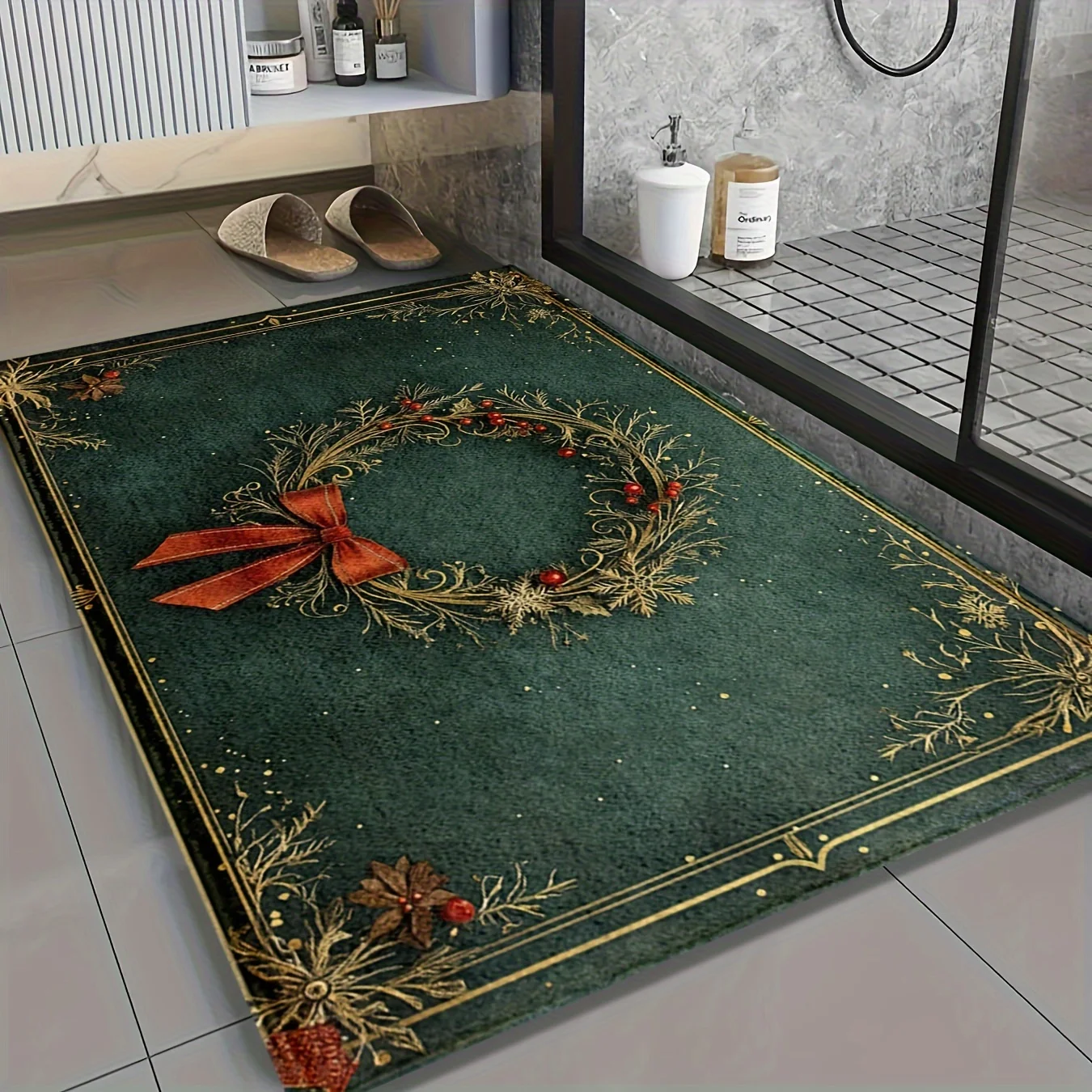 Christmas Wreath Printed Flann - Home Bathroom Design Ideas recensione e prezzo