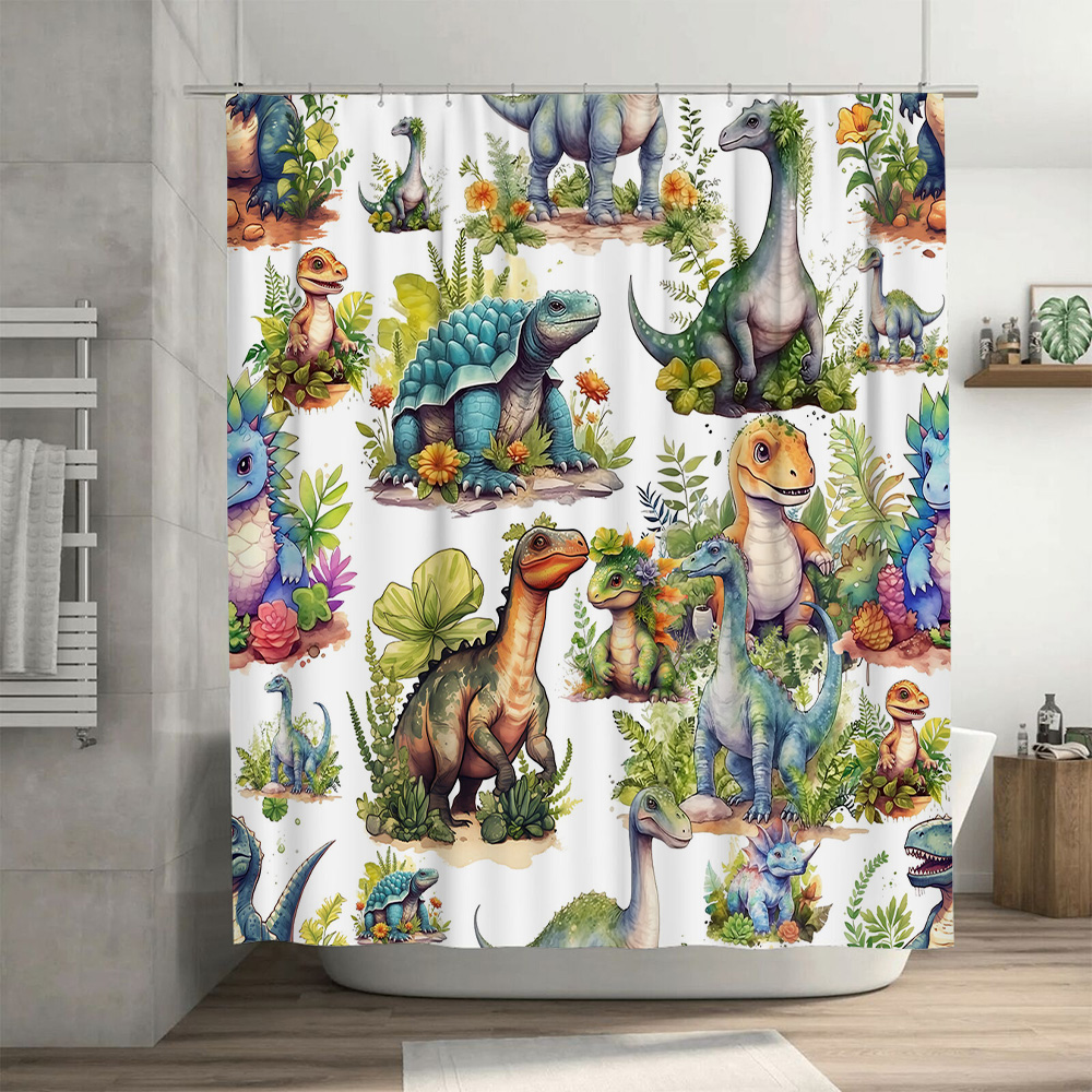 Colorful Dinosaur Shower Curta - Home Bathroom Design Ideas recensione e prezzo