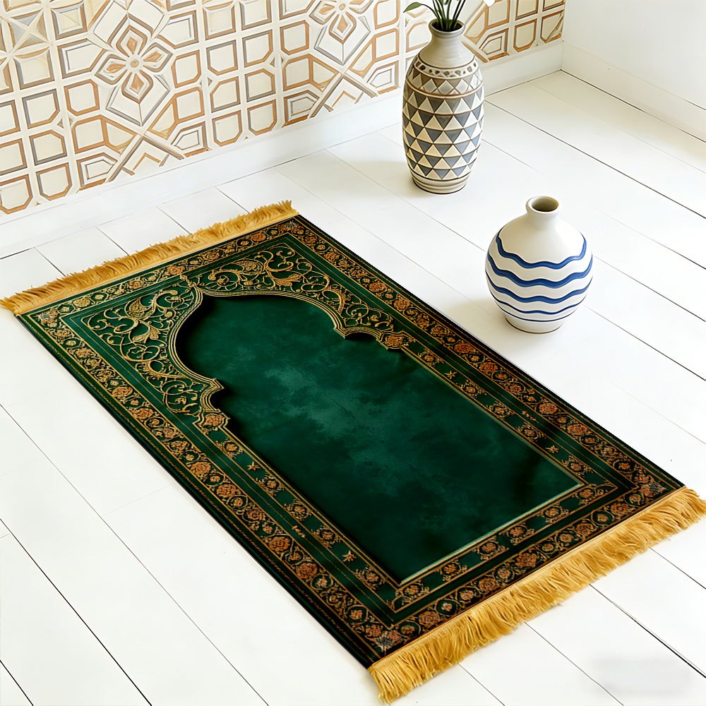 Dark Green Gold Floral Arch Is - Home Bathroom Rugs recensione e prezzo