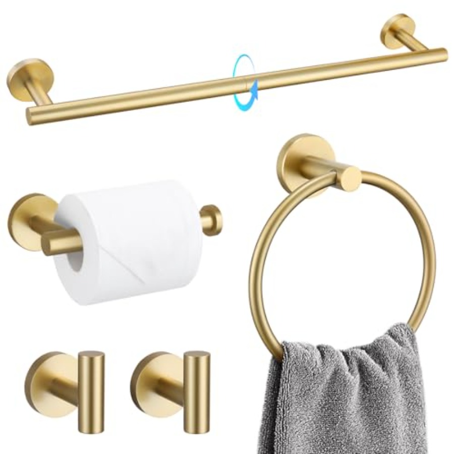 5 Pcs Bathroom Accessories Set - Towel Bar Stainless recensione e prezzo