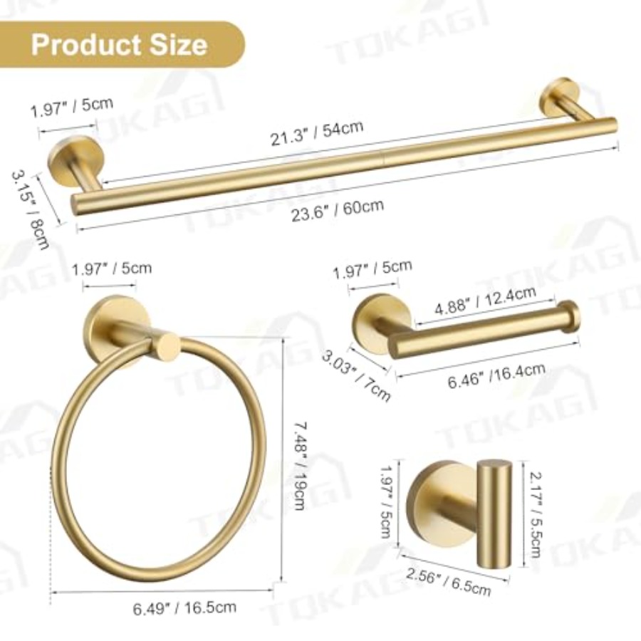 5 Pcs Bathroom Accessories Set - Towel Bar Stainless recensione e prezzo