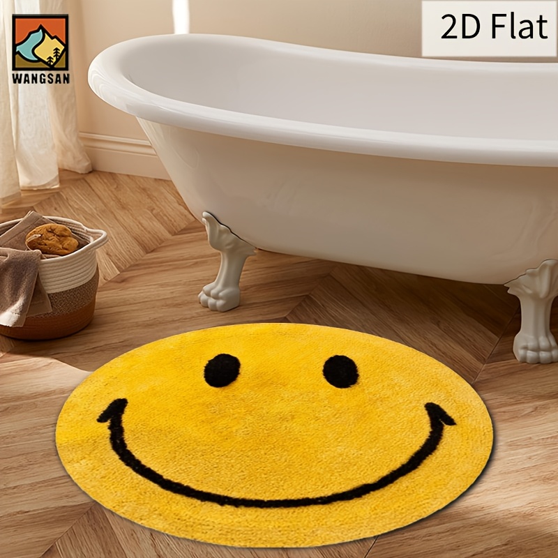 2D Round Flannel Rug Smiley Fa - Home Bathroom Rugs recensione e prezzo