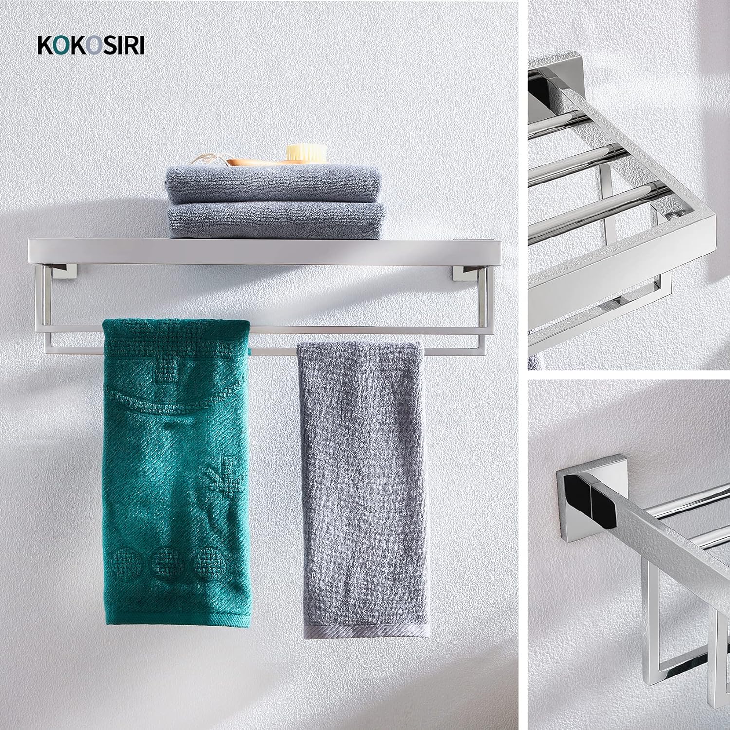 24'' Chrome Towel Shelf with T - Towel Bar Stainless recensione e prezzo