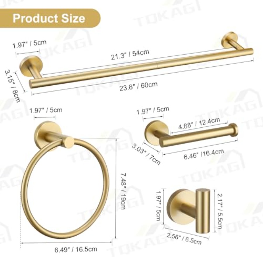 5 Pcs Bathroom Accessories Set - Towel Bar Stainless recensione e prezzo