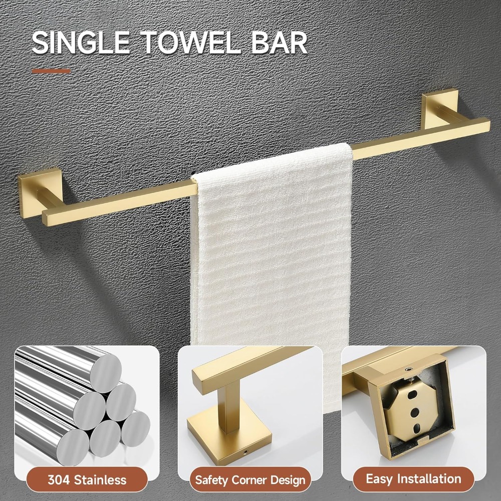 10-Piece Brushed Gold Bathroom - Towel Bar Stainless recensione e prezzo