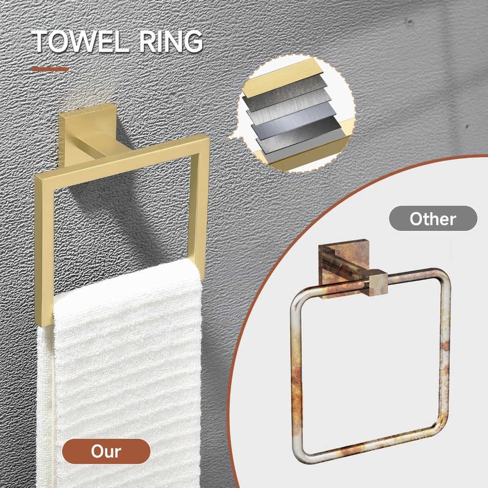 10-Piece Brushed Gold Bathroom - Towel Bar Stainless recensione e prezzo
