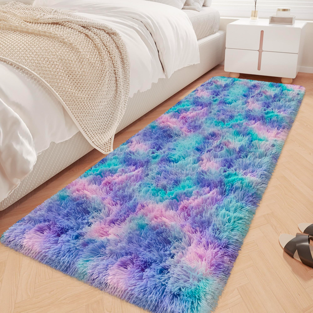 VIKAMA Gradient Blue Fluffy Ru - Home Bathroom Rugs recensione e prezzo
