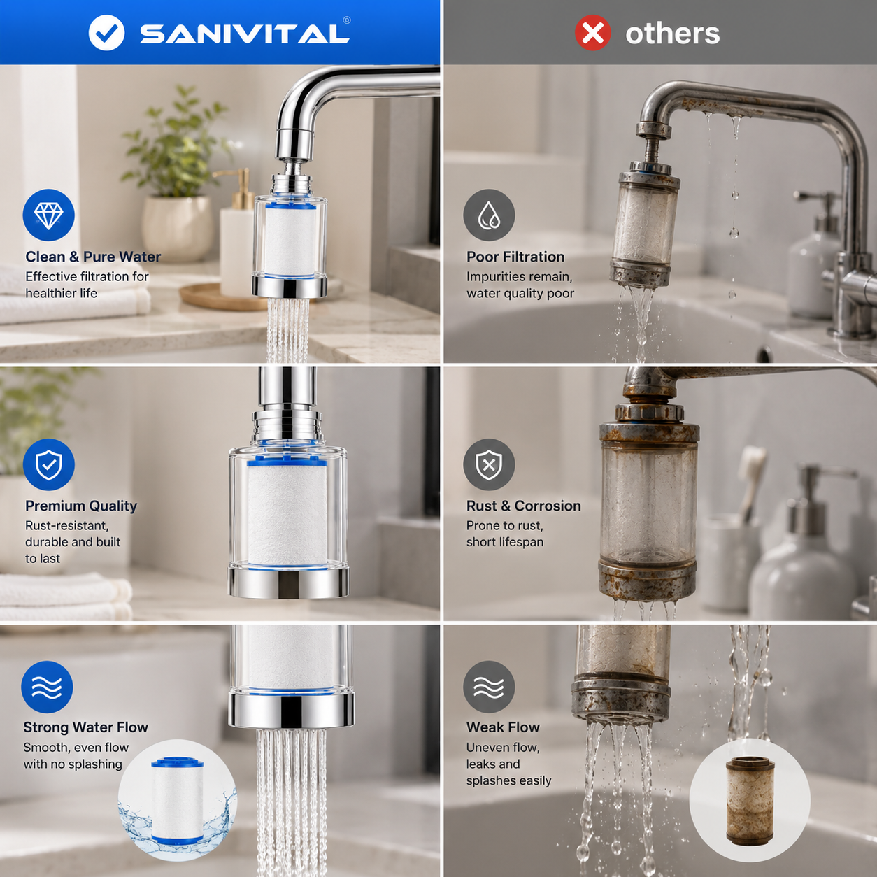 SANIVITAL Faucet Water Filter  - Home Bathroom Water Filter recensione e prezzo