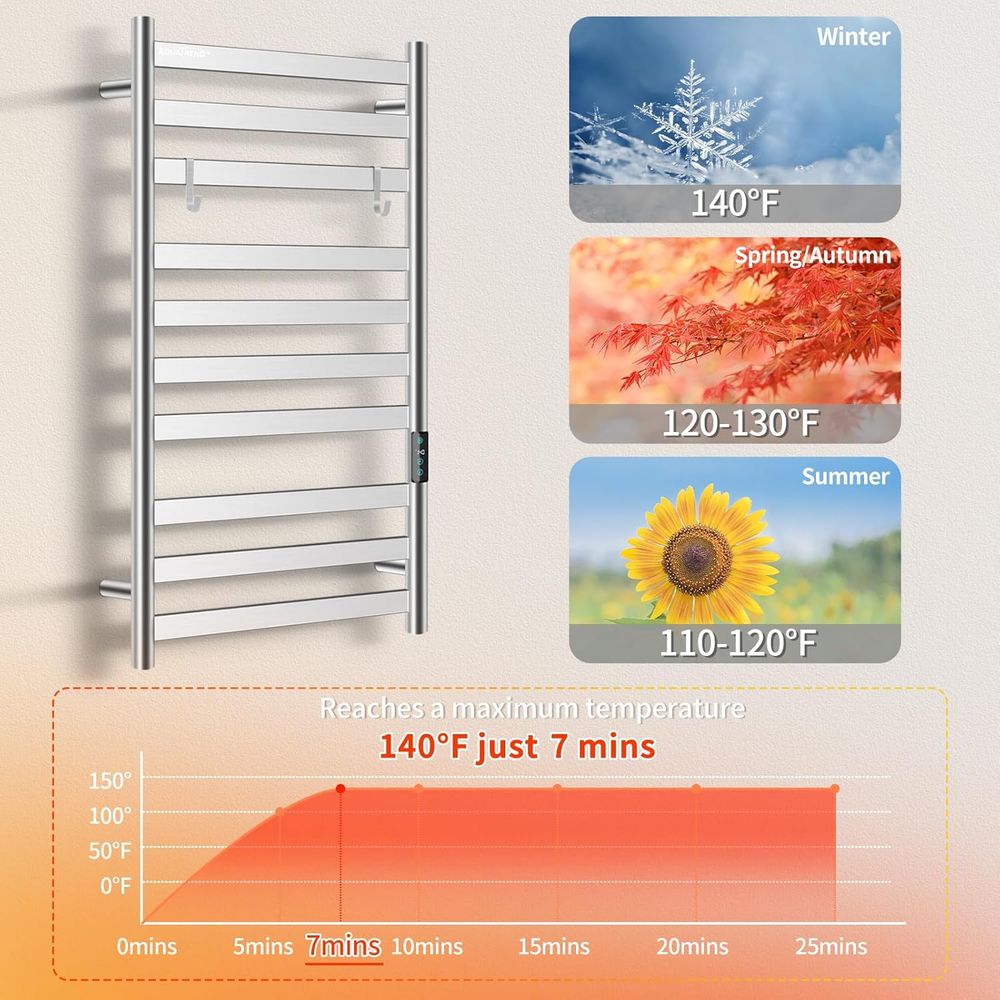 10-Bar Electric Wall-Mounted T - Towel Bar Stainless recensione e prezzo