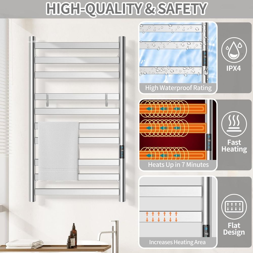 10-Bar Electric Wall-Mounted T - Towel Bar Stainless recensione e prezzo