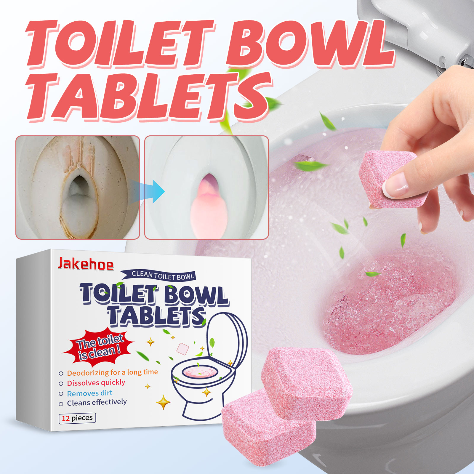 12pcs Toilet Cleaning Tablet R - Home Bathroom With Urinal recensione e prezzo